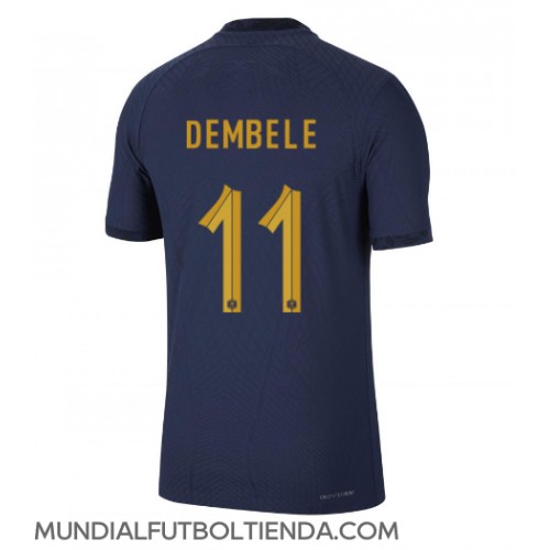 Camiseta Francia Ousmane Dembele #11 Primera Equipación Replica Mundial 2022 mangas cortas